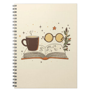 Cozy Reading Coffee Aesthetic Notebook