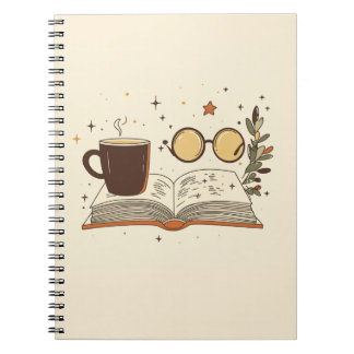 Cozy Reading Coffee Aesthetic Notebook