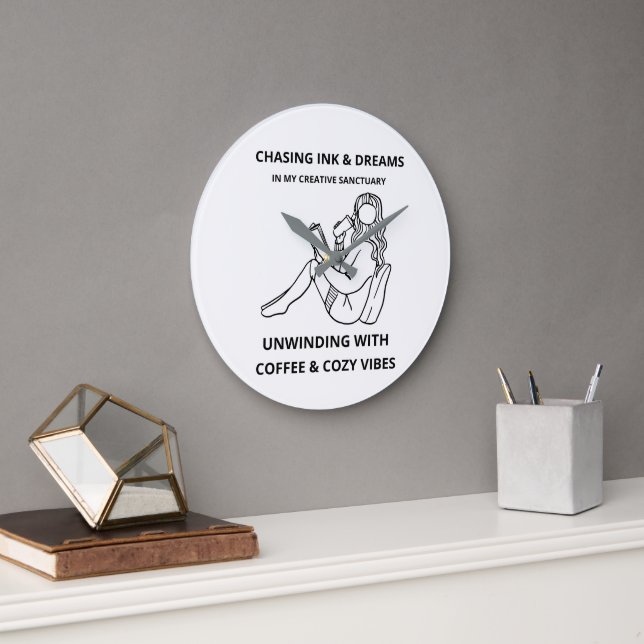 Cozy Reading & Coffee Wall Clock  (Office)