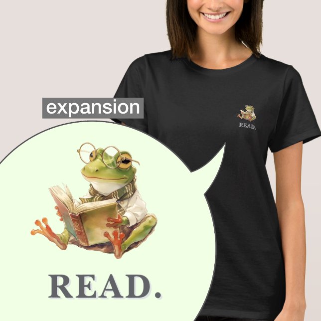 Cozy Reading Frog Bookworm Soft Graphic T-Shirt (Creator Uploaded)