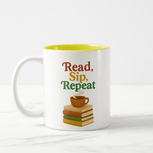 Cozy Reading Gift for Bibliophiles - Book Lover Two-Tone Coffee Mug (Left)