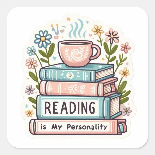 Cozy Reading Is My Personality Sticker - Pastel Bo (Front)