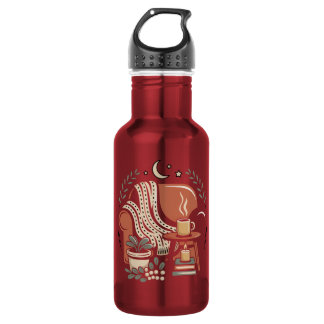 Cozy Reading Nook Coffee Lover Stainless Steel Water Bottle