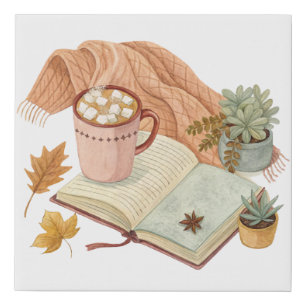 Cozy Reading Nook Hot Cocoa Art Print
