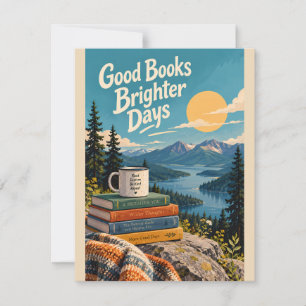 Cozy Reading Nook in Nature Illustrative Art with Note Card