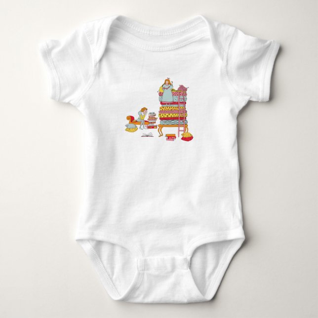 Cozy reading - Princess and the pea Baby Bodysuit (Front)