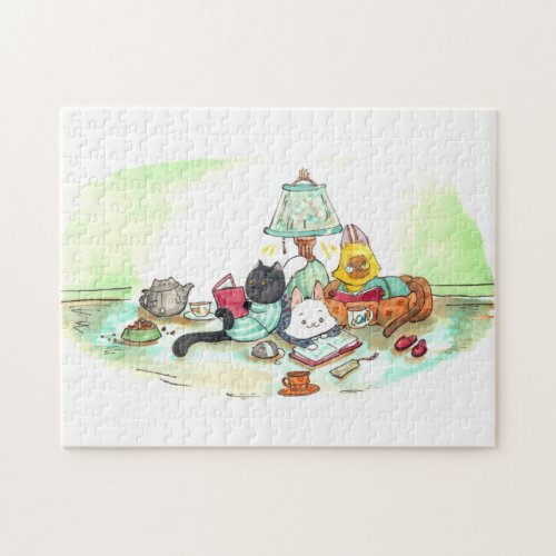 Cozy reading time jigsaw puzzle