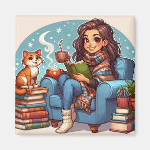 Cozy Reading Time Magnet