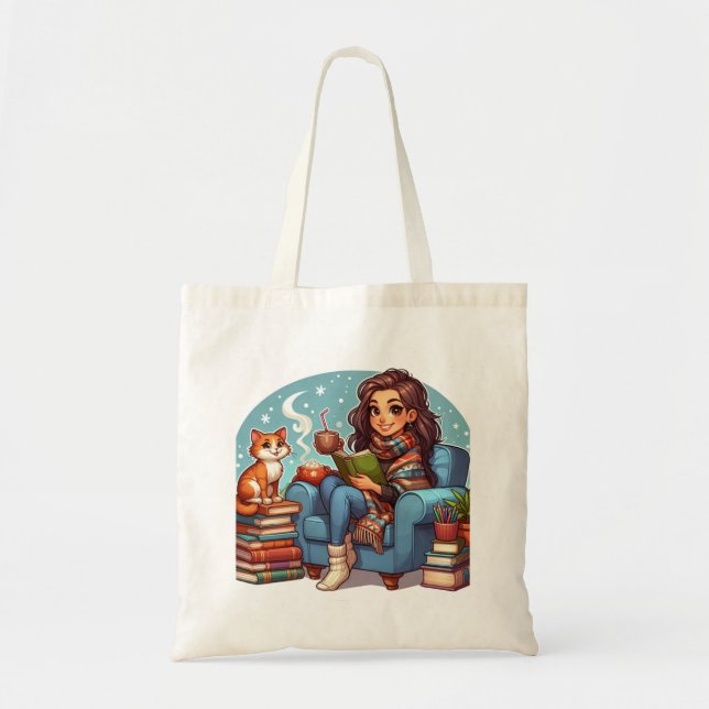 Cozy Reading Time Tote Bag (Front)