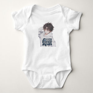 Cozy Rebel Anime Boy - Aesthetic Kids White Hoodie Baby Bodysuit