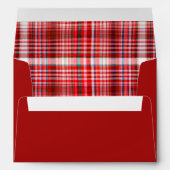 Cozy Red and White Plaid Flannel Pattern Address Envelope (Back (Bottom))