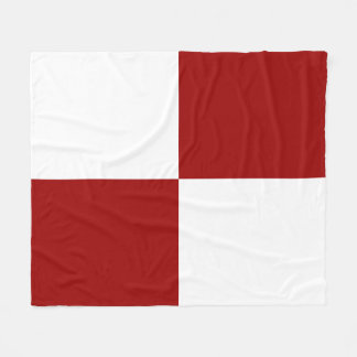 Cozy Red and White Rectangles Fleece Blanket