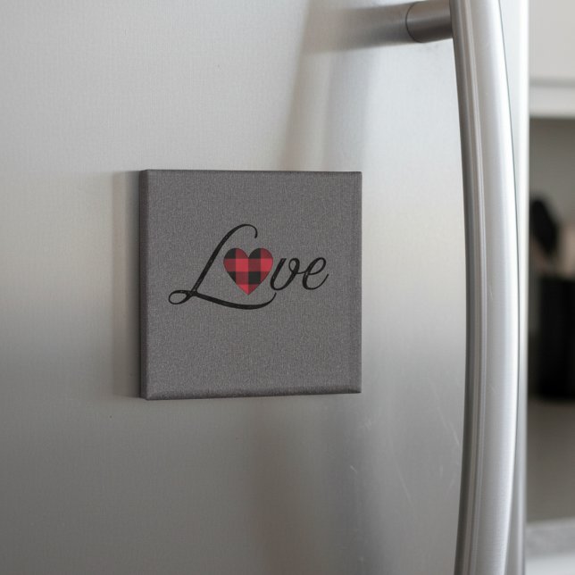 Cozy Red Buffalo Plaid Love Knit Pattern  Magnet (Creator Uploaded)