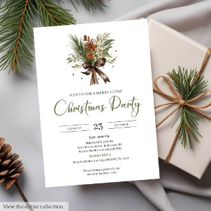 Cozy Red Green Watercolor Rustic Christmas Party Invitation