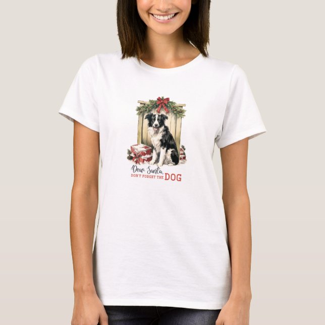 Cozy retro Christmas farm don't forget the dog T-Shirt (Front)