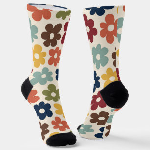 Cozy Retro Floral Pattern Socks