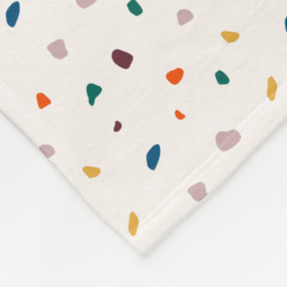 Cozy Retro Terrazzo Fleece Blanket 
