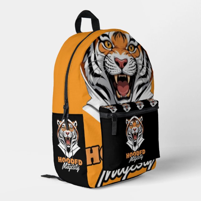 Cozy Roar | Tiger Street Art Design Printed Backpack (Back Corner Left)