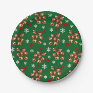Cozy Roasted Chestnuts  And Snowflakes Winter Paper Plates