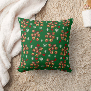 Cozy Roasted Chestnuts And Snowflakes Winter Throw Pillow