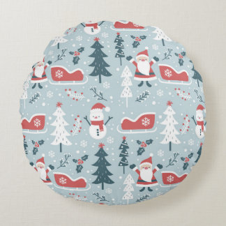 Cozy Round Christmas Pillow