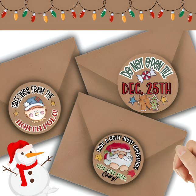 Cozy Rustic Christmas Kraft Theme Classic Stickers (Creator Uploaded)