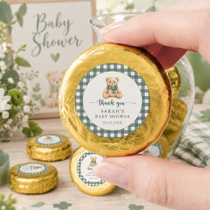 Cozy Rustic Cute Teddy Bear Baby Shower Thank You Dipped Oreo Cookie Favors