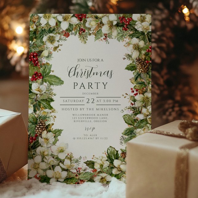 Cozy Rustic Evergreen Christmas Invitation (Creator Uploaded)