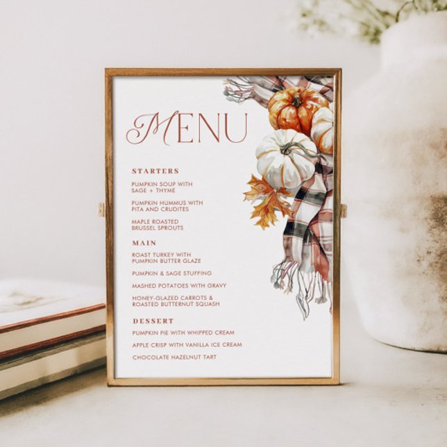 Cozy Rustic Fall 5x7 Dinner Menu Invitation (Cozy Rustic Fall 5x7 Dinner Menu Invitation
)