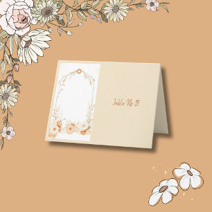 Cozy Rustic Floral Wedding Frame table Thank You Card
