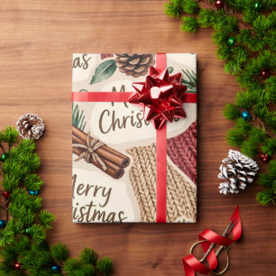 Cozy Rustic Merry Christmas Wrapping Paper