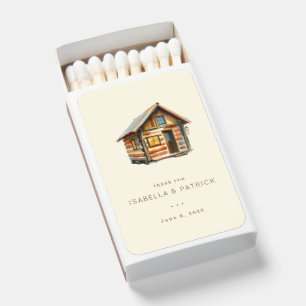 Cozy Rustic Watercolor Cabin Matchboxes
