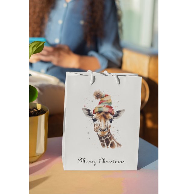 Cozy Safari Christmas, custom Medium Gift Bag (Creator Uploaded)