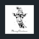 Cozy Safari Christmas, custom Self-inking Stamp<br><div class="desc">Add a delightful splash of whimsical charm and personalized festive spirit to all your holiday mail and crafts with our "Cozy Safari Christmas" Customizable Self-Inking Stamp! This handy stamp features our adorable watercolor giraffe, joyfully adorned with a striped winter hat, bringing a playful and vibrant touch to your envelopes, gift...</div>