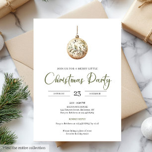 Cozy Sage Scandinavian Minimalist Style Holiday Invitation
