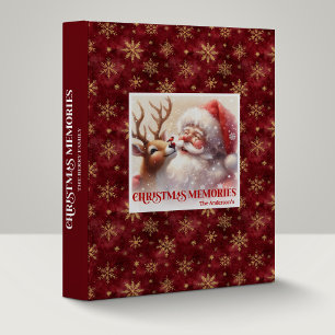 Cozy Santa and Rudolph Christmas Ring Binder Album