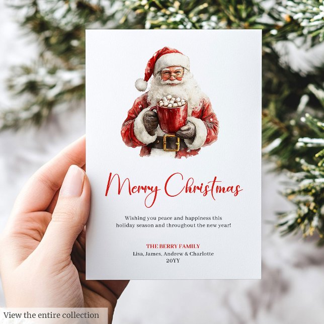 Cozy Santa Claus Minimalist Script Font Holiday   (Cozy Santa Claus Minimalist Script Font Holiday Card)
