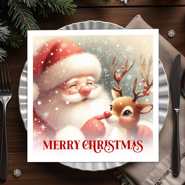 Cozy Santa Claus Rudolph Holiday Party Dinner Napk Napkins (Cozy Santa Claus Rudolph Holiday Party Dinner Napkins

)