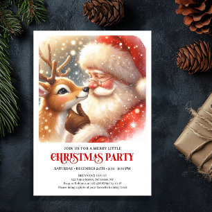 Cozy Santa Rudolph Holiday Family Cheer Winter  Invitation