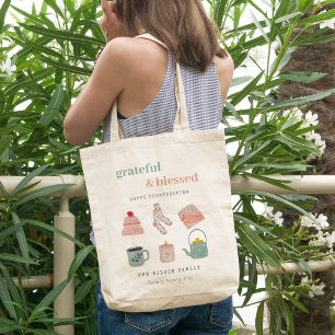 Cozy Scandi Autumn Essential Blush Thanksgiving Tote Bag