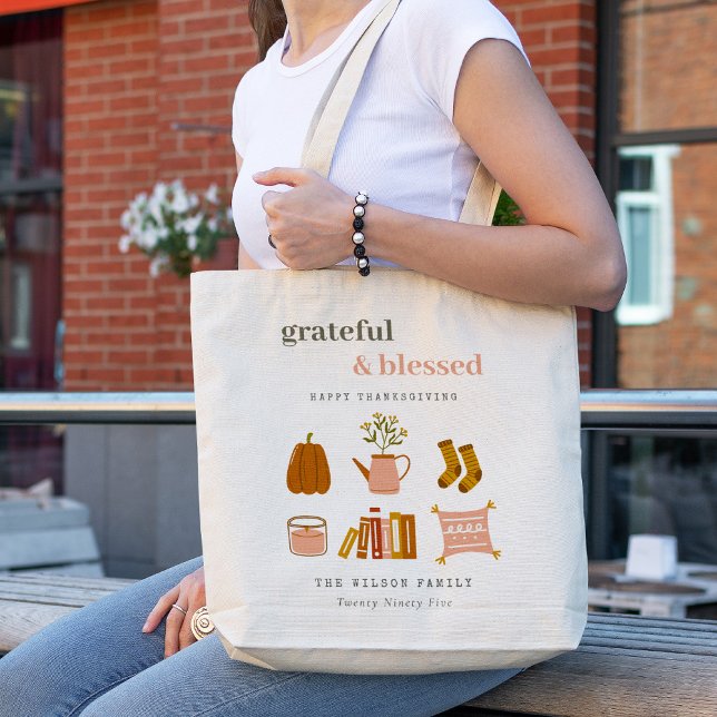 Cozy Scandi Autumn Essential Blush Thanksgiving Tote Bag (Creator Uploaded)