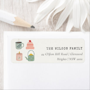 Cozy Scandi Winter Essential Blush Green Address Label