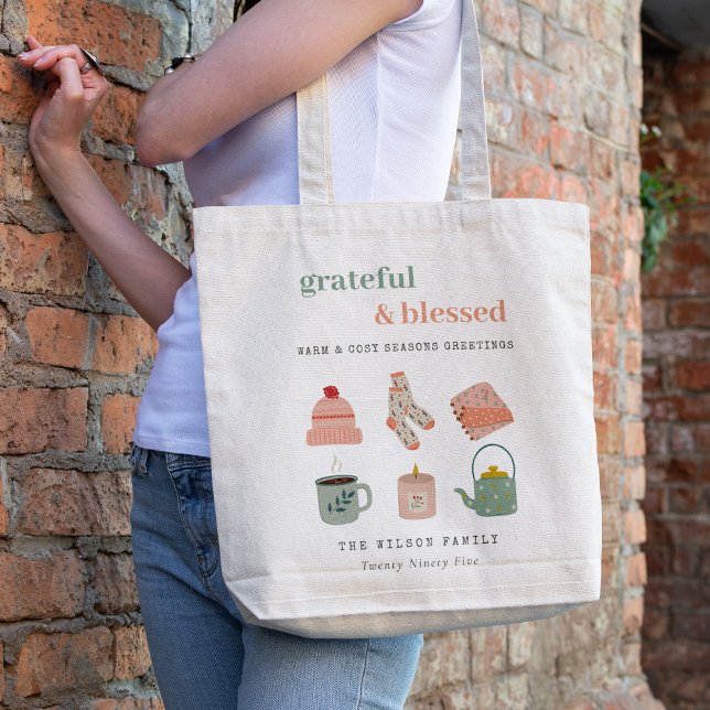 Cozy Scandi Winter Essential Seasons Greetings Tote Bag (Creator Uploaded)