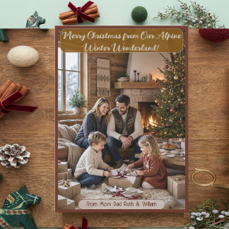 Cozy Scandinavian Alpine Christmas 2 Family Photo