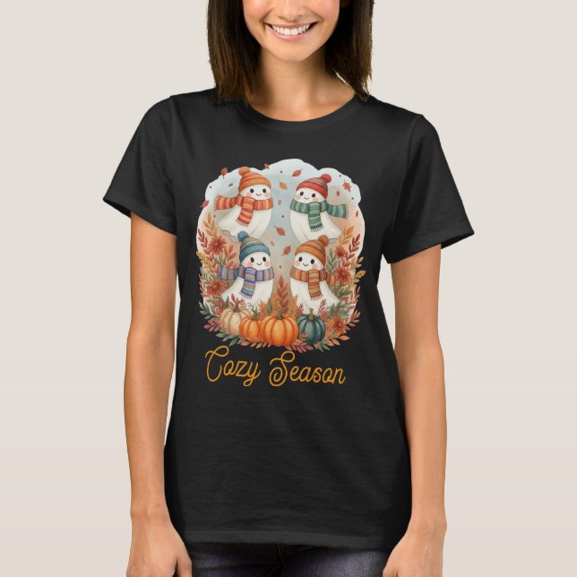 Cozy Season Autumn Ghosts T-Shirt (Front)