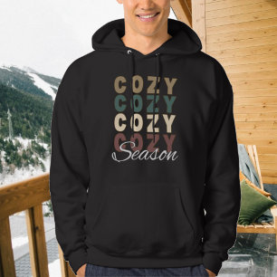 Cozy Season Boho Colored Repeat Typography Hoodie
