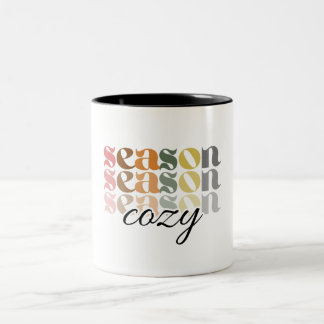 cozy season cute Two-Tone coffee mug