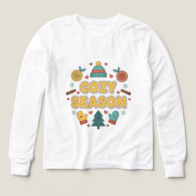 Cozy Season Cute Winter Set – Style C Tri-Blend Shirts (Design Front)