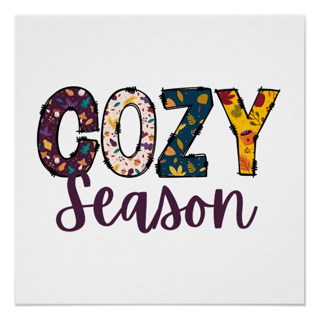 Cozy season doodle letters poster (Front)