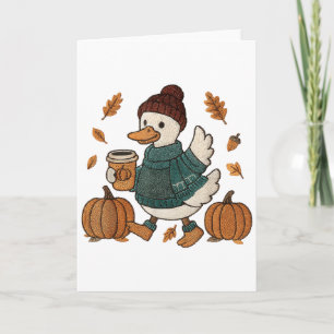 Cozy Season Duck Cute Fall Duck Pumpkin Spice Autu Card